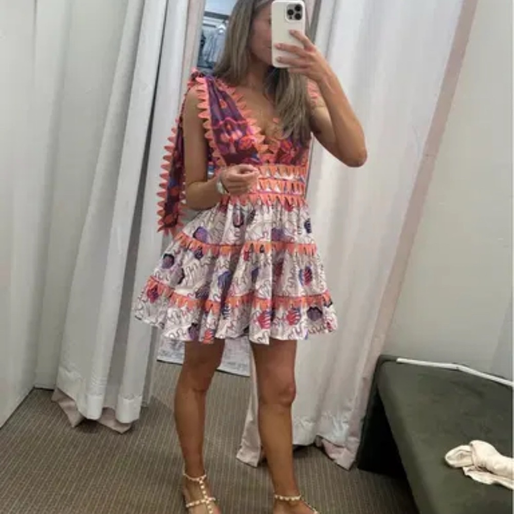 CeliaB Colorful Sleeveless Dress with Ruffle Details